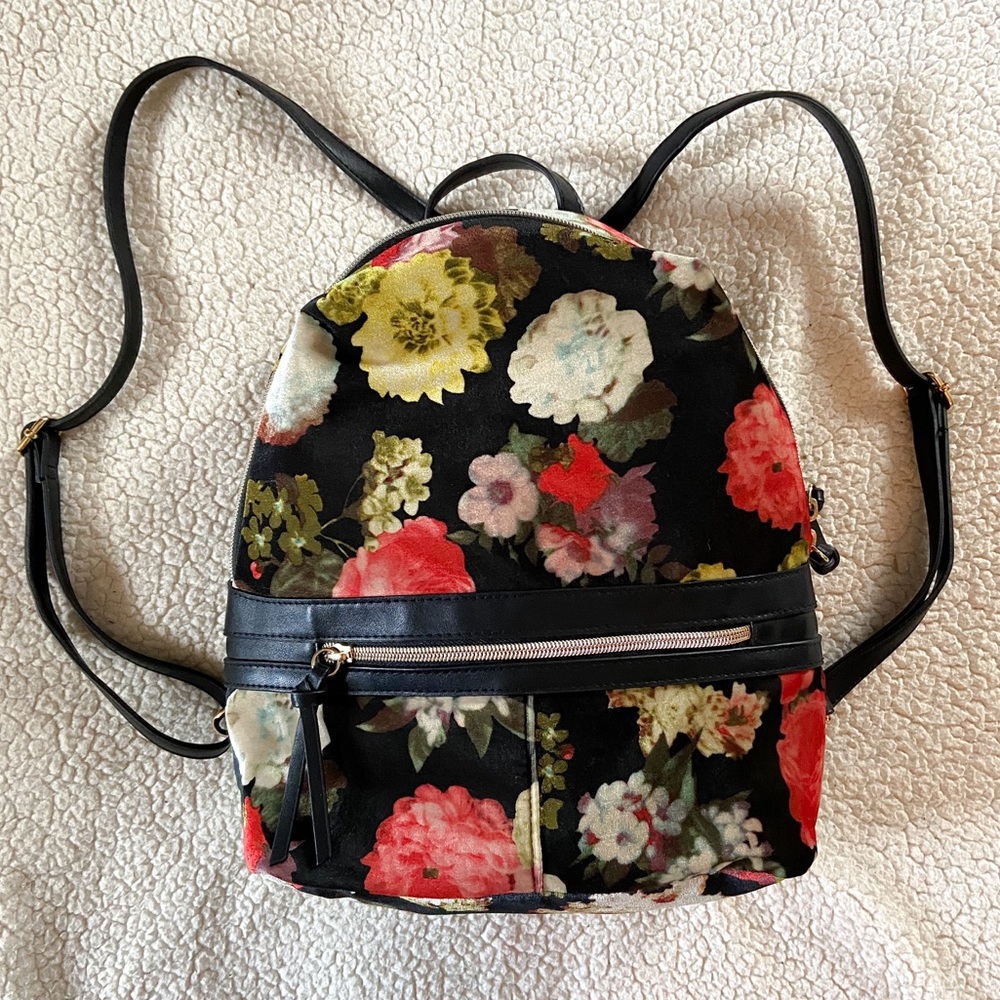 Velvet Floral Backpack